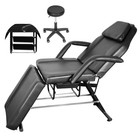 Black white Massage Table Tattoo Chair 881lbs Adjustable Facial Bed Spa Bed W st