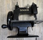 True Antique Singer Model No  20 Child   s Real Sewing Machine With Box