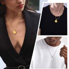 Men Women Gold Plated Greek Coin Necklace  14k Gold Plated Vintage Dainty Ath   
