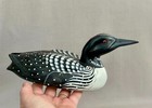 Large Vintage Hand Carved   Painted Northern Loon Figure - Artist Signed