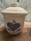 Mahon-made 1987 Creamer sugar Bowl Blue Heart Stoneware Pottery Cottage Core