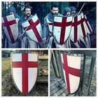 Heater Shield Black Cross Knight Medieval Templar Battle Armor Crusader Warrior