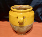 Pot Confit 19th Century 21 Cm French Antique Pottery Yellow Glaze 8 26    1  