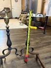 Vintage Bennet Brass Fireplace Andirons Fire Dogs 17    Queen Anne Style Claw Feet