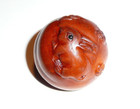 Cute Hand Carved Bunny Rabbit Round Boxwood Shank Button - Approx  1  Diameter