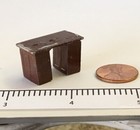 Vintage Tiny Miniature Metal Brown Desk