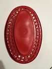 Red Oval Plastic Fast Food Basket Restaurant Food Serving Baskets 4 Baskets