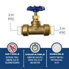1 Piece Xfitting 1  Push Fit Gate Valve With Drain And Vent  2-5-3 1