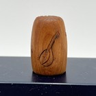 Hand Carved Wooden Thimbles Lot Of 3 Primitive Apple Cedar Birch 2 Artist Signed