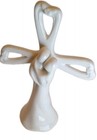 Studio His   Hers Cake Topper White Ceramic Heart Cross Bride Groom Religious 8 