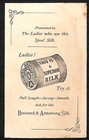 Ladies  Ask For The Brainerd   Armstrong Silk Victorian Trade Card  Vgc