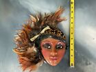 Ceramic Face Mask Black Woman Of Color Lady Wall Decor Hand Made Artisan Usa