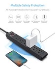 Bestek 6-outlet 6 Ft Extension Cord Power Strip 1875w Surge Protector Black