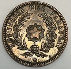 1870 Paraguay 2 Cent  simos Copper Coin