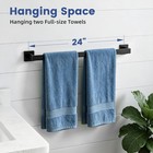 4 Pieces Matte Black Bathroom Hardware Accessories Set 24 Inch Towel Bar Towel