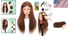 22-24  Human Hair Mannequin Head For Cosmetology Practice 