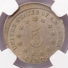 1882 5c Shield Nickel Struck 10  Off-center Ngc Ms61