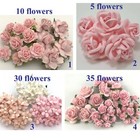 80 Mix Soft Pink Blush White Paper Flower Wedding Scrapbook  th mar60s15-2a1 80 