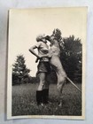 Vintage 1940   s Photo Beautiful Young Lady Affectionate With Her Dog Great Dane