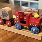 Authentic Brio Wooden Railway Engine With  2 Cargo Cars   Caboose 4 Pc Set Usa