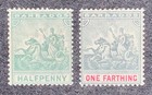 Travelstamps  1892-1903  Barbados Stamps Scott  70-71 Badge Of Colony Issue Mogh