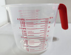 2 Pack Clear Plastic 4 Cup Measuring Cup With Red Handle     32 Oz Kitchen Measure