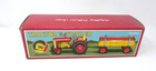 Schylling Wind-up Tin Tractor   Trailer wagon Original Box W  Key - Vintage
