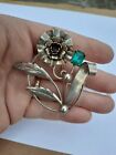 Antique Vintage Lot Of Sterling Silver 925 Flower Broach Pin Jewelry Scrap Look