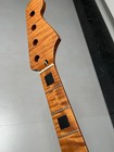 P Bass Style 21fret Electric Bass Neck Roasted Flame Maple Black Square Inlay 42