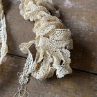 Vintage Antique Lace Trim Lot Off White Embellishment Used