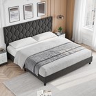 Twin Full King Size Bed Frame Adjustable Upholstered Headboard Slats Platform Us