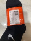 3 Pairs Nike Cotton Cushioned Crew Socks Black Eur 34-38 Performance Athletic 