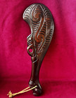 Vintage Maori Mere Patu Wahaika Club Wood Hand Carved New Zealand Tiki 15 