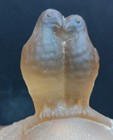 Vtg L e  Smith Pink Satin Depression Glass Vanity Powder Dish Love Birds Doves
