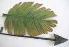 Vintage Antique Weather Vane Iron Leaf Weathervane Embossed   Unusual Rare
