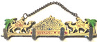 Vintage Jerusalem Plaque Key Holder Israel Judaism Jewish Judaica Hebrew Brass