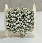 4mm Pearl Beads Beaded Bulk Roll Chain  Black Plated Rosary Chain  Chain By Feet