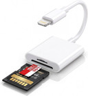  apple Mfi Certified  Lightning To Sd Card Camera Reader For Iphone Ipad  Dual