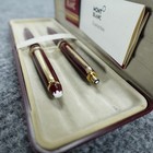 Montblanc Meisterst  ck Bordeaux Fountain Pen Pencil Set Case 14k Broad Nib 4810