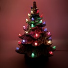 Vintage Ceramic Lighted White Christmas Tree Large Lighted Flocked 1950   s Works