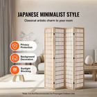 4-panel Japanese Style Room Divider  Folding Privacy Screen For Indoor  Natural