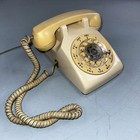 Vintage Bell System Western Electric Rotary Dial Desk Phone 500dm White Yellow