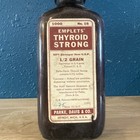 Vintage Parke Davis   Co Emplets Thyroid Strong Amber Glass Bottle Original