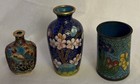 Vintage Chinese Cloisonne Miniature Vase Vessel Snuff Bottle Enamel Floral Lot