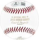 Salvador Perez Autographed 2015 World Series Logo Baseball Royals Beckett 241643