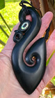 Super Rare 5 5     Nz M  ori Dark Rimu Pounamu Greenstone Nephrite Jade Hei Manaia