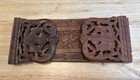 Vintage Hand Carved Wood Expanding Book Slide Folding Stand Holder India Boho