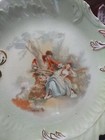 Antique Vintage 1910s Art Nouveau French Provincial Couple 8 5  Porcelain Plate