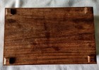 Antique Burmese Hand Carved  Folk Art Teak Wood 11x7x3 Box With Peacock Motif