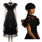 Wednesday Addams Cosplay Costume Outfits Halloween Carnival Party Dance Suit